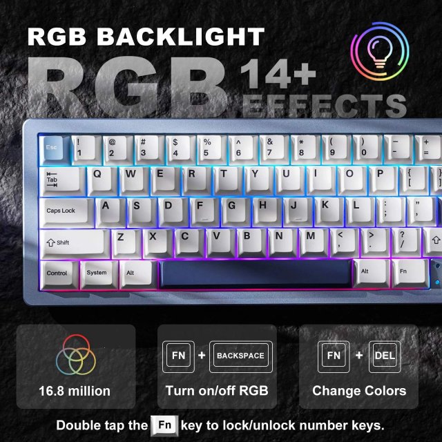 Compact 65% Wireless Mechanical Keyboard with RGB, Hot Swap & Multi-Device Connectivity - Image 4