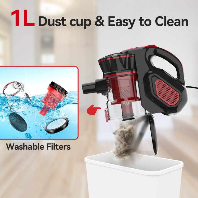 18000Pa Corded Vacuum Cleaner 600W Strong Suction with 22ft Cord for Home Cleaning - Image 5