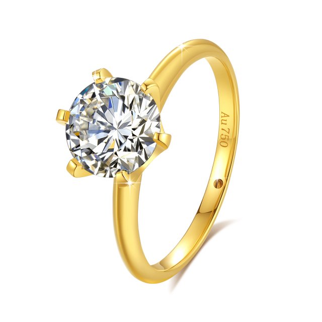 18K Gold Moissanite Ring 1ct Certified Luxury Engagement Ring for Women - Image 4