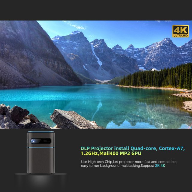 Portable Mini DLP Projector with 2K 4K Support, Android WiFi, Bluetooth - Image 3