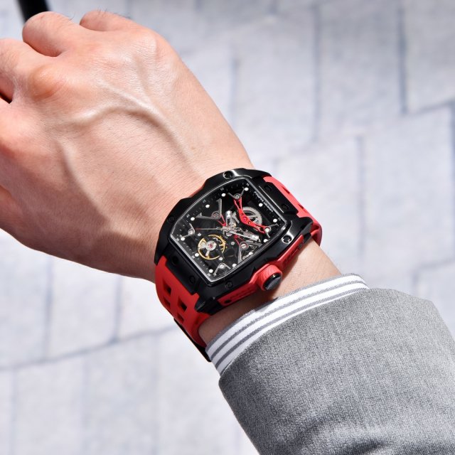 42MM Skeleton Automatic Watch with Sapphire Glass and Tonneau Case - Image 5