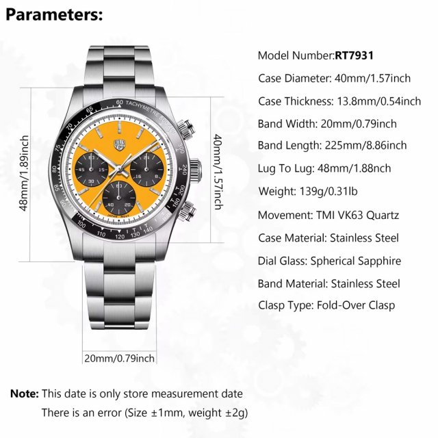Luxury Men's Sports Chronograph Quartz Watch – Stainless Steel, 100M Waterproof - Image 6