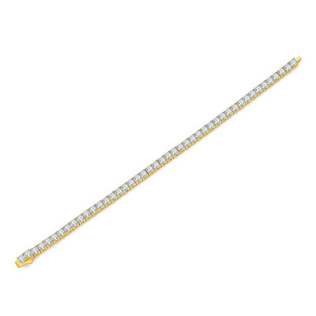 3mm Moissanite Tennis Bracelet for Women in 925 Sterling Silver with Gold Plating - Image 5