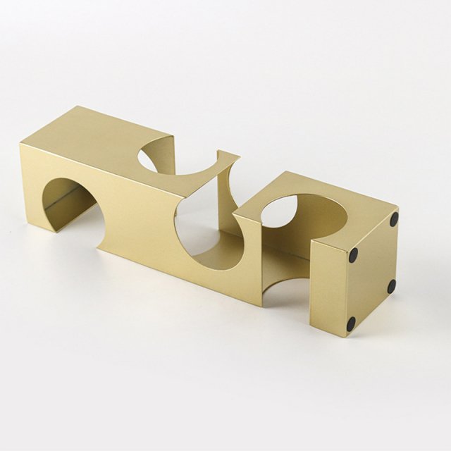 Modern Metal Geometric Wine Rack - Image 6