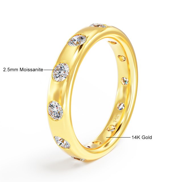 14K Gold Moissanite Wedding Ring for Women – Real AU585 Diamond Band Gift - Image 7