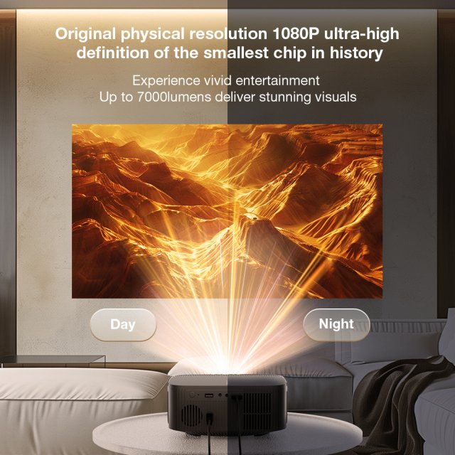 1080P LCD Home Projector with 120" Screen, WiFi 5G, Bluetooth, Auto Keystone - Image 3