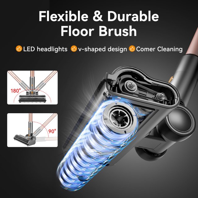 Powerful Cordless Stick Vacuum with Display, Anti-Tangle Brush & 60 Min Runtime - Image 3
