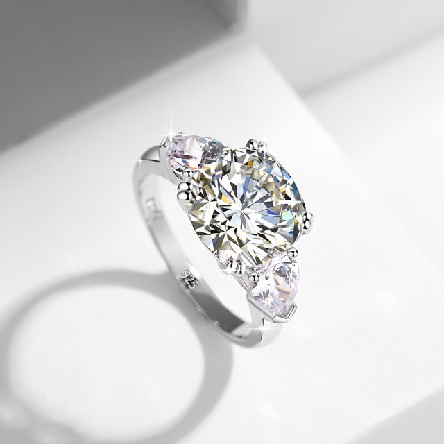 5 Carat Cushion Moissanite Ring for Women - D Color Sterling Silver Engagement Ring - Image 4