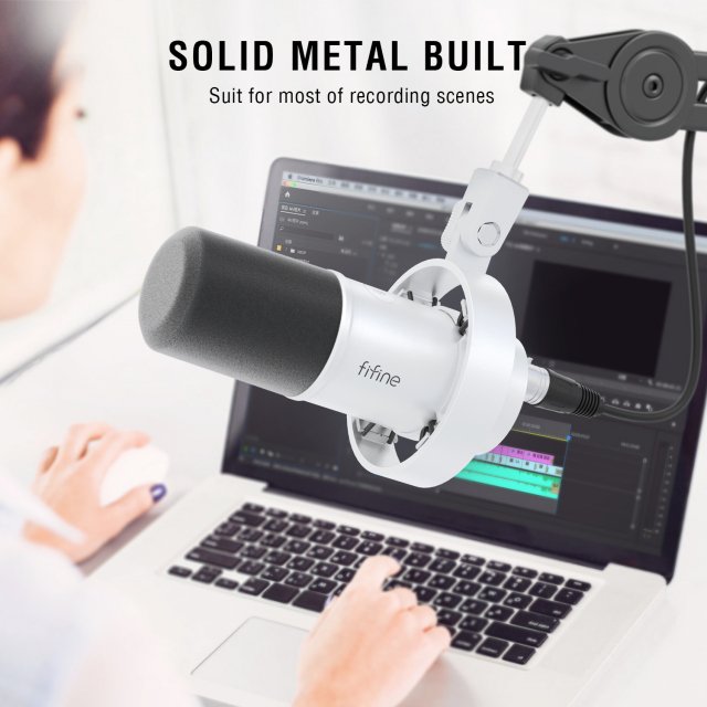 USB/XLR Dynamic Microphone with Gain Control, Real-Time Monitoring & Mute - Image 6