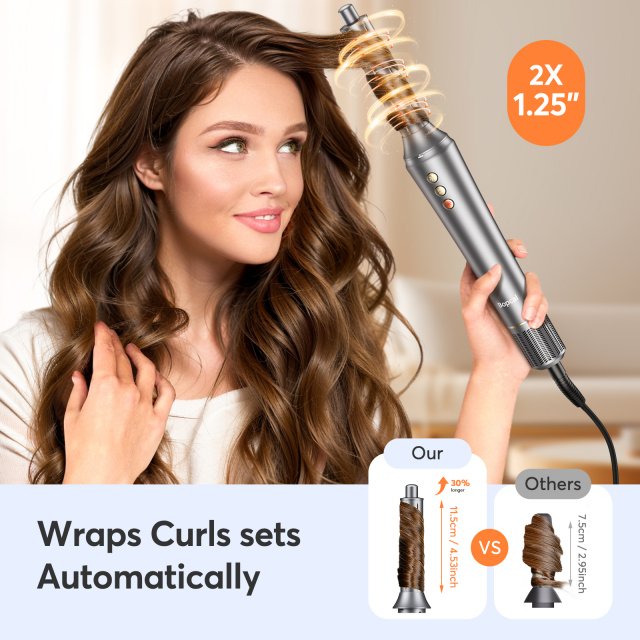 5-in-1 Hair Dryer & Styler Brush with Auto Curling and Frizz Control - Image 4