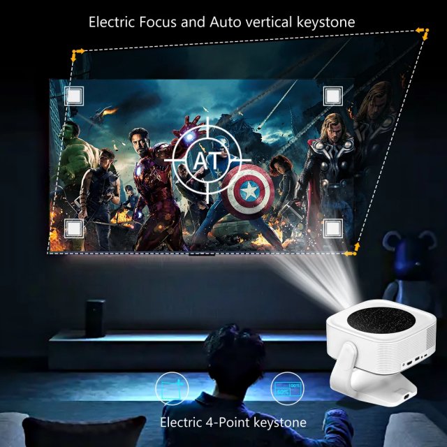 Portable 4K HD WiFi LED Home Theater Projector with Android 13 - Image 4