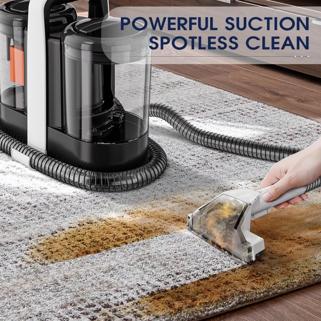 Powerful Handheld Fabric & Carpet Cleaner 600W | Wet Spot Pet Stain Remover - Image 3