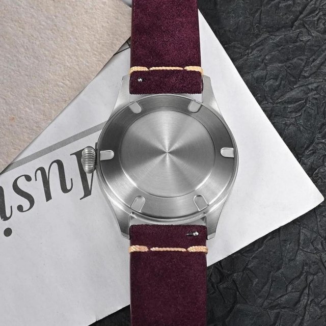 38.5mm Retro Automatic Pilot Watch with Sapphire Crystal & Coin Bezel - Image 6