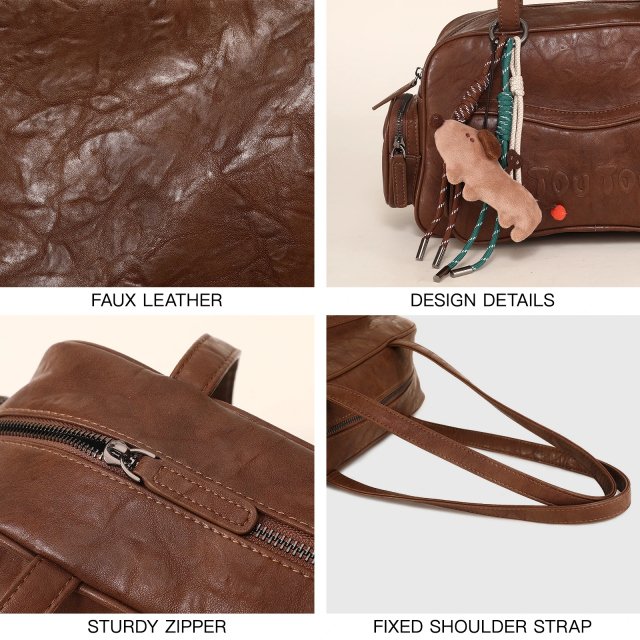 Luxury Large Capacity Bowling Shoulder Bag with Sausage Dog Pendant - Image 6