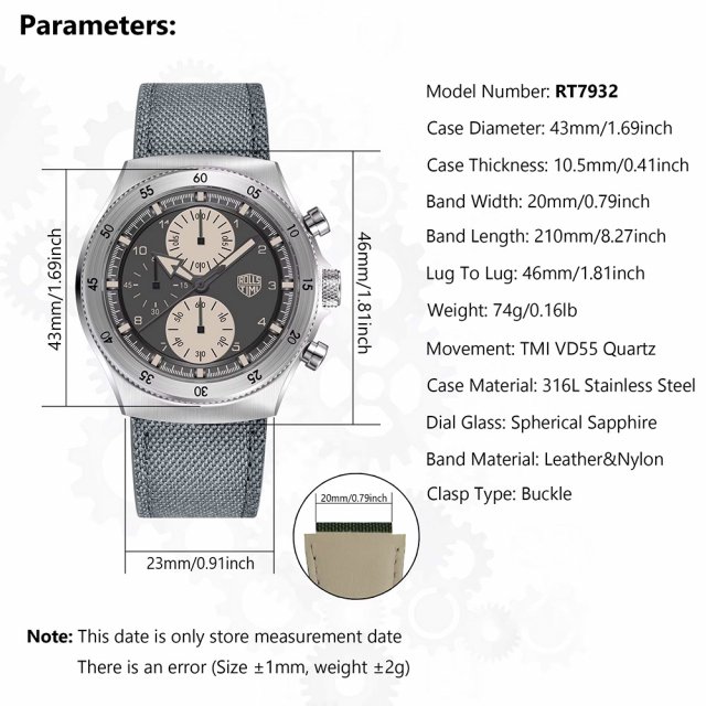 Men's Luxury Chronograph Watch – Waterproof Quartz with Luminous Dial - Image 6