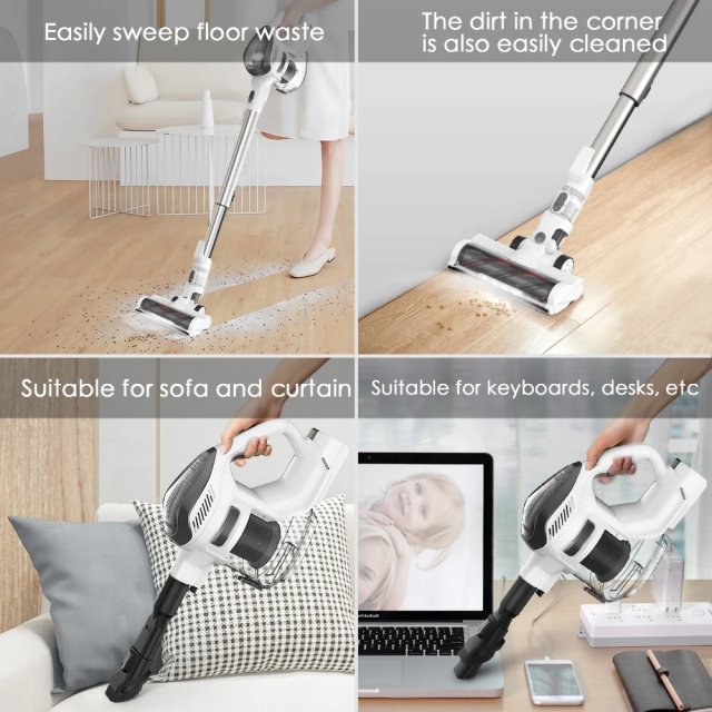 Powerful Cordless Stick Vacuum with LED Display, 25kPa Suction & Anti-Tangle Brush - Image 3