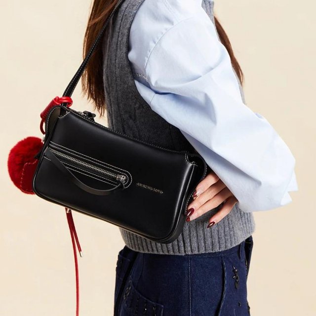 Stylish Mahjong Baguette Shoulder & Handbag – Premium Split Leather Design - Image 3