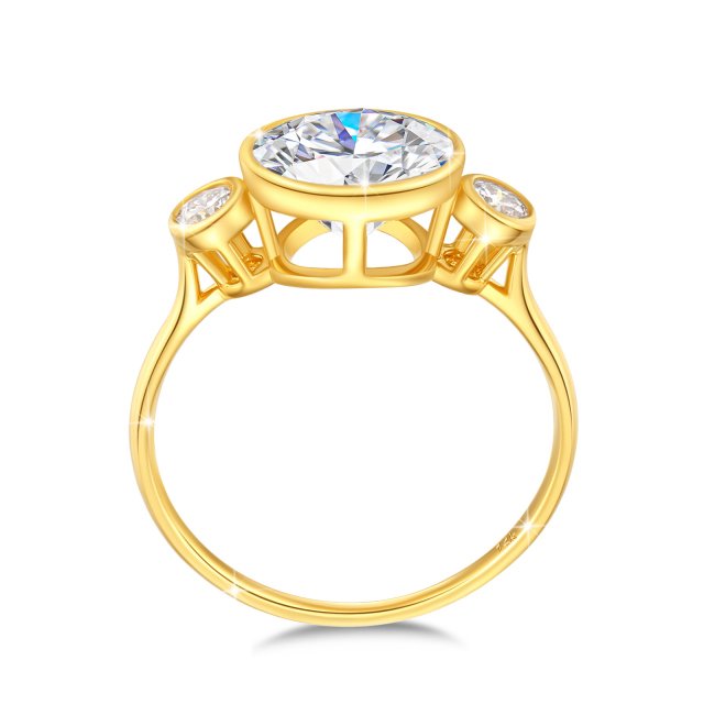 Oval Cut Moissanite Ring 2ct 14K Real Gold Wedding Jewelry for Women - Image 6