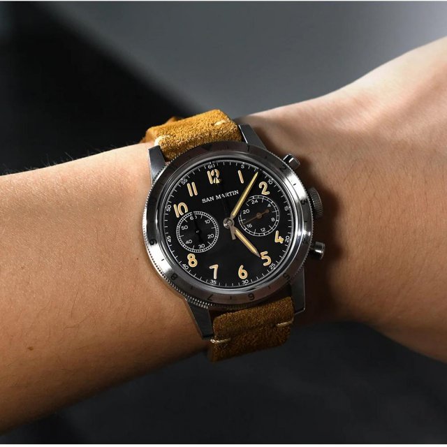 Retro Pilot Chronograph Quartz Watch - Image 4