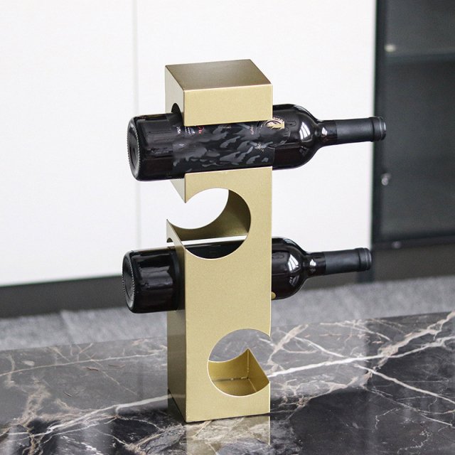Modern Metal Geometric Wine Rack - Image 3
