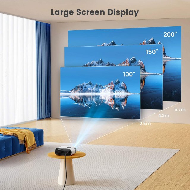 Mini HD Projector 1080P Support, 16000 Lumens, WiFi Bluetooth, Auto Keystone - Image 5