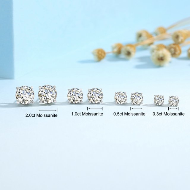18K Gold Moissanite Stud Earrings with GRA Certificate - Luxury Jewelry for Women - Image 5