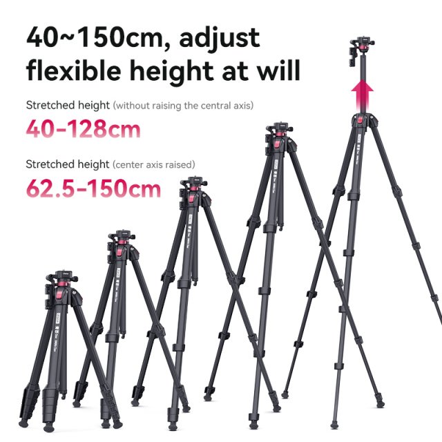 Carbon Fiber Travel Tripod with Teleprompter Mount - Image 6