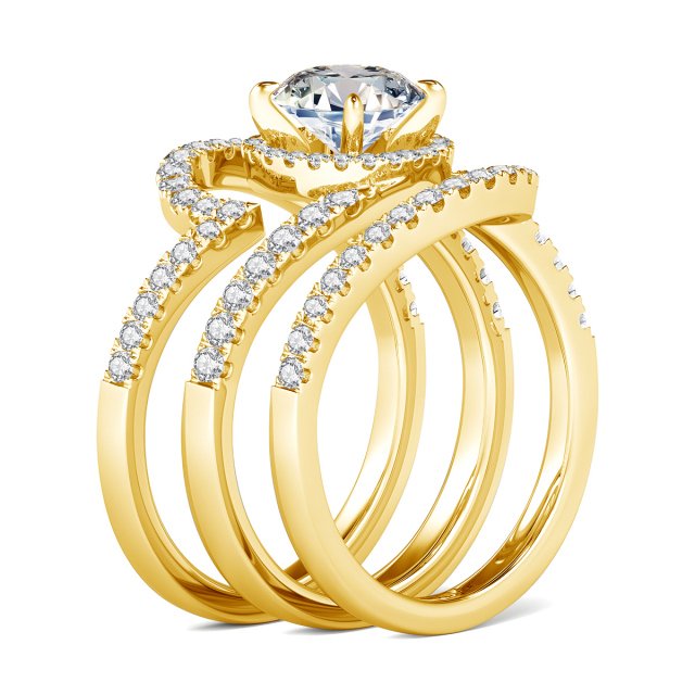 Elegant 2PCS Moissanite Engagement Ring Set - Image 6