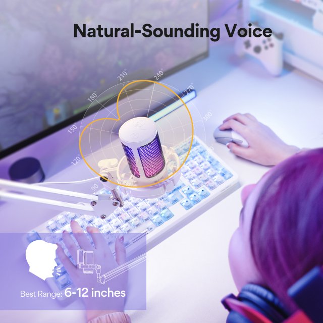 RGB USB Gaming Microphone with Noise Canceling & One-Touch Mute - Image 6