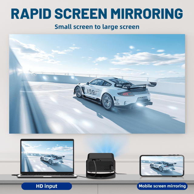 4K Portable Home Projector with Auto Focus, Bluetooth, Android 11 & 360° Cinema - Image 3