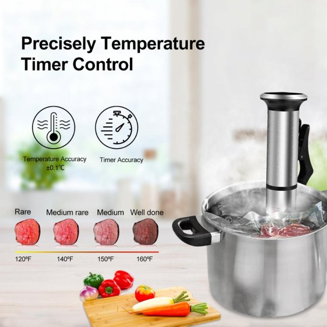 Stainless Steel Sous Vide Cooker 1200W IPX7 Waterproof Digital Immersion Circulator - Image 3