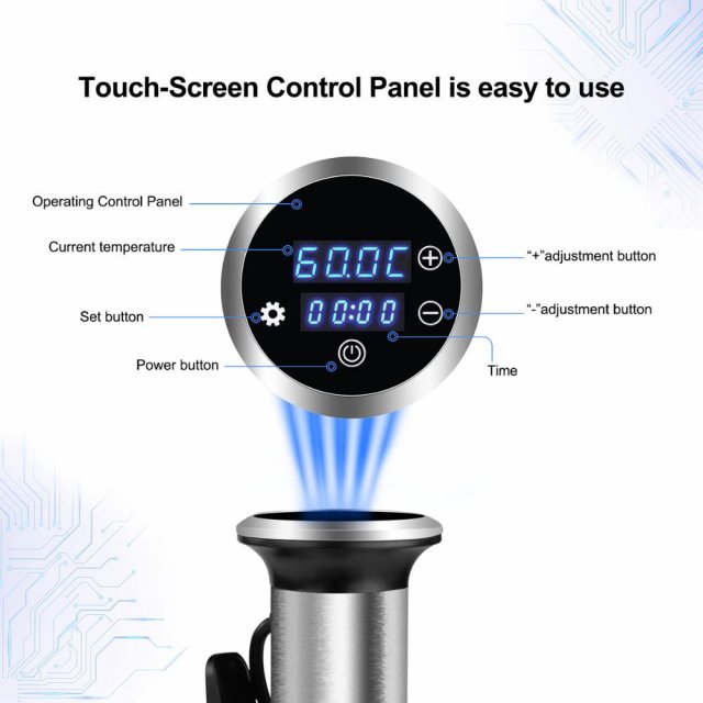 Stainless Steel Sous Vide Cooker 1200W IPX7 Waterproof Digital Immersion Circulator - Image 4