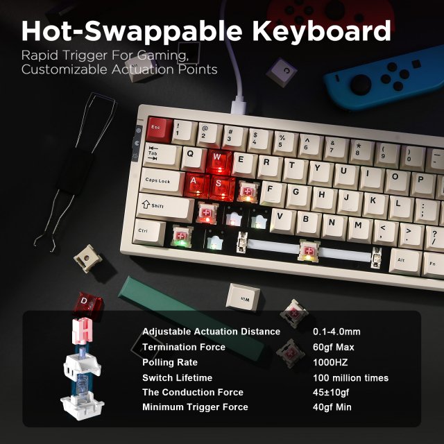 Rapid Trigger RGB Mechanical Gaming Keyboard with Hall Effect Switches - Image 3
