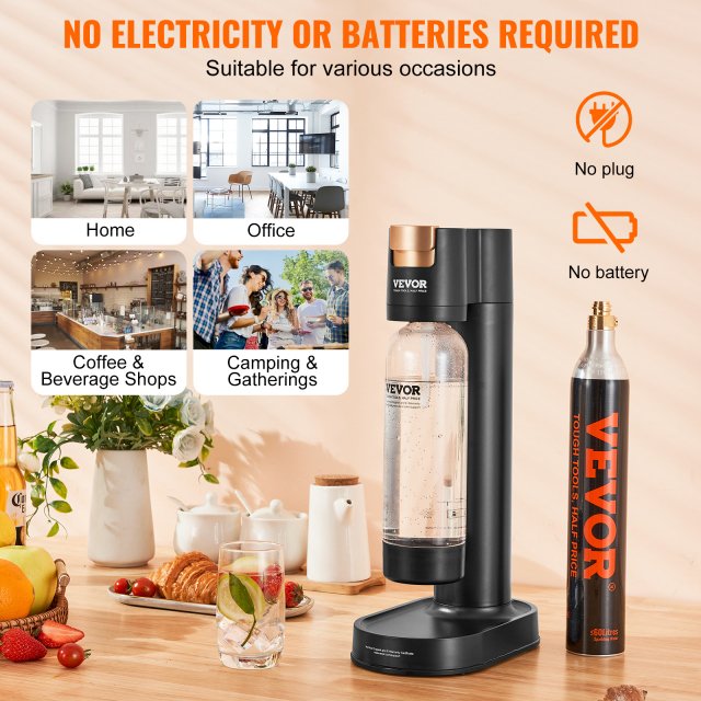 Home Sparkling Water Maker – Manual Soda Machine with 1L Bottle & CO2 Compatibility - Image 6
