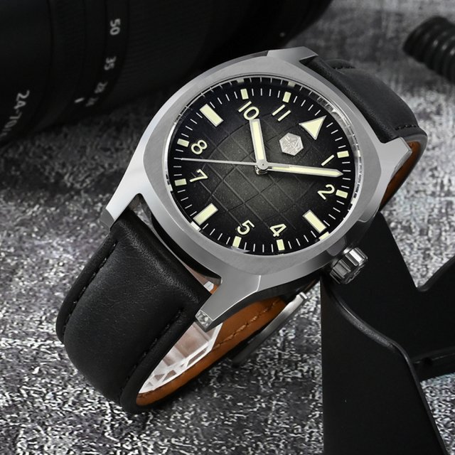 38mm Luxury Sport Automatic Watch with Oil Pressure Grid Dial - Image 3