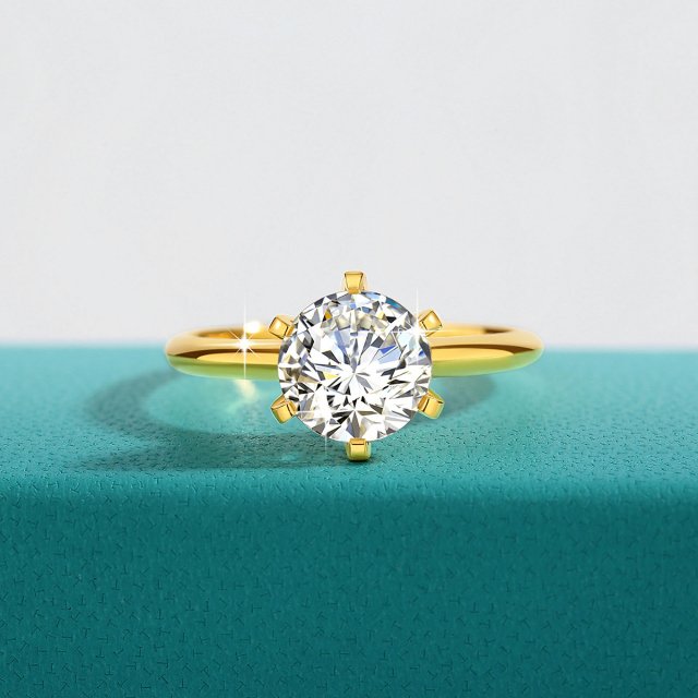 18K Gold Moissanite Ring 1ct Certified Luxury Engagement Ring for Women - Image 3