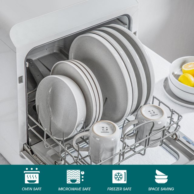 16-Piece Stoneware Dinnerware Set with Mugs, Plates & Bowls – Elegant Ceramic Dishware - Image 4