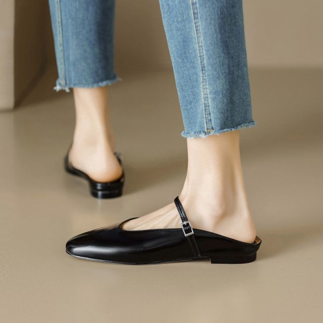 Women's Genuine Leather Flat Mules - Image 5