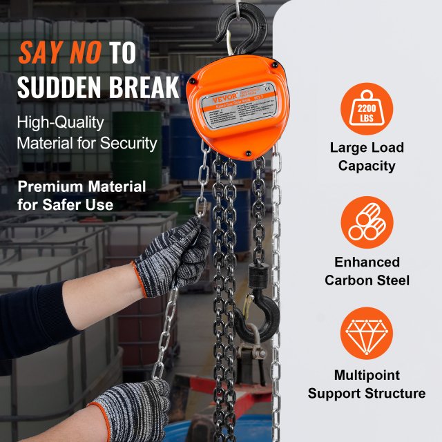 1T/2T Hand Chain Hoist with 360° Rotation Hook for Garage and Factory Lifting - Image 3
