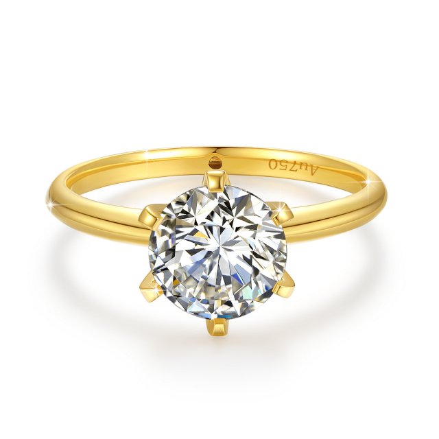 18K Gold Moissanite Ring 1ct Certified Luxury Engagement Ring for Women - Image 6