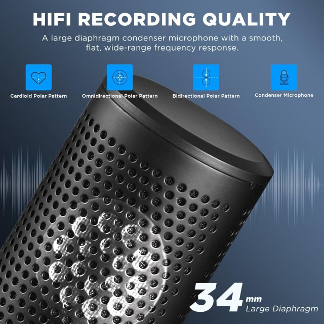 Studio Large Diaphragm Condenser Microphone with Low-Cut Filter & XLR Output - Image 5