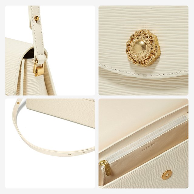 Retro Chic Leather Shoulder Bag - Image 3