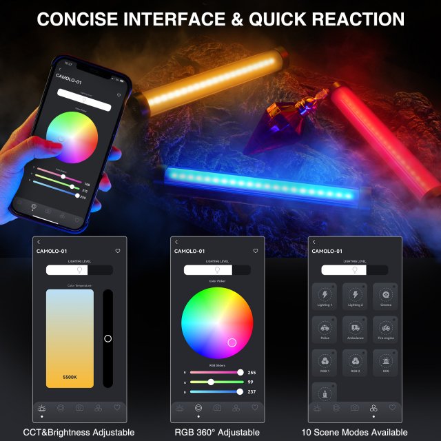 RGB Handheld Light Wand with Magnetic Mount and App Control - Image 4