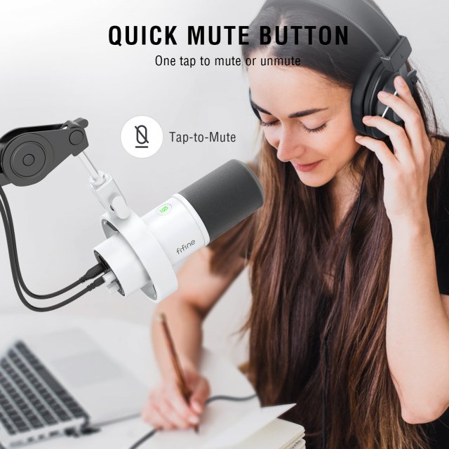 USB/XLR Dynamic Microphone with Gain Control, Real-Time Monitoring & Mute - Image 5