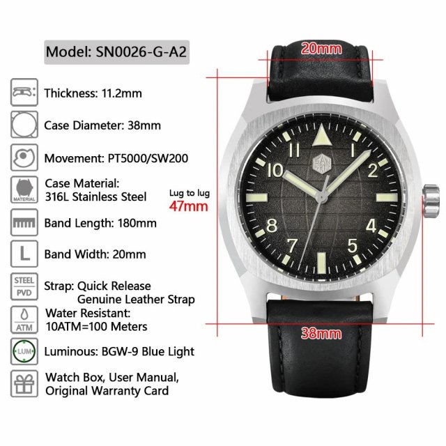 38mm Luxury Sport Automatic Watch with Oil Pressure Grid Dial - Image 7