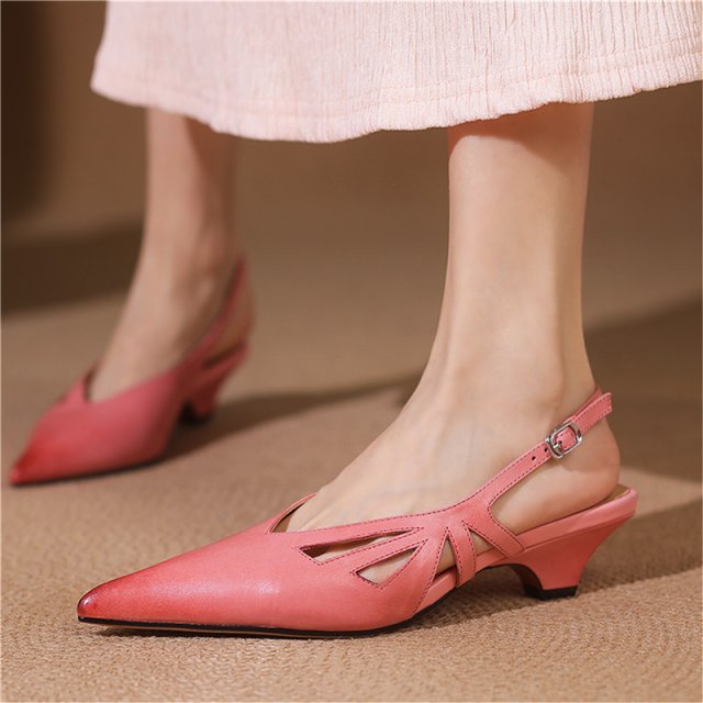 Chic Colorblock Party Heels – Mid Heel Open Back Sandals - Image 2