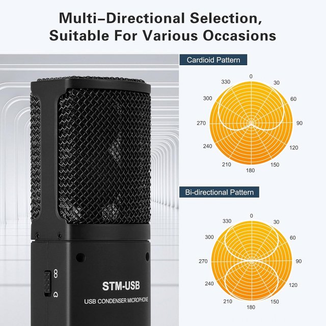 USB Condenser Microphone with Tripod Stand - Image 6