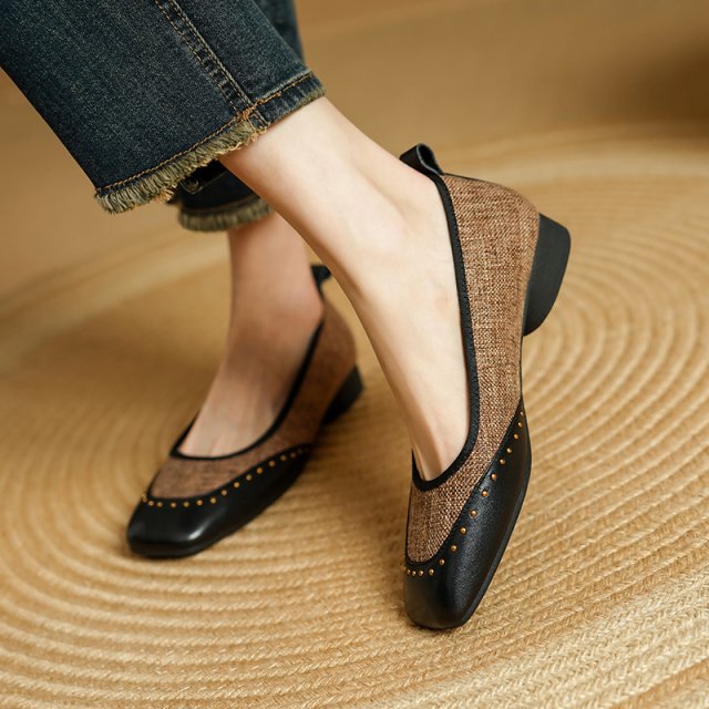 Genuine Leather Low Heel Slip-On Loafers for Women - Casual Dress Pumps - Image 6