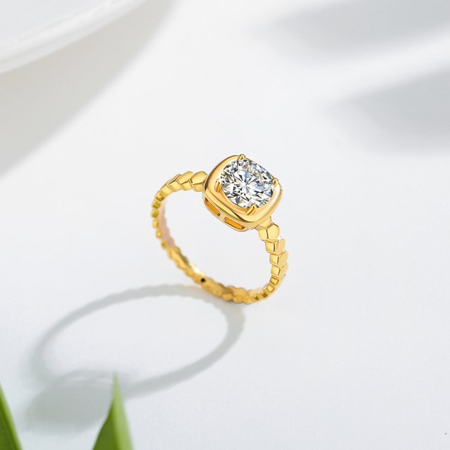 14k Gold Moissanite Ring 1 Carat - Image 4