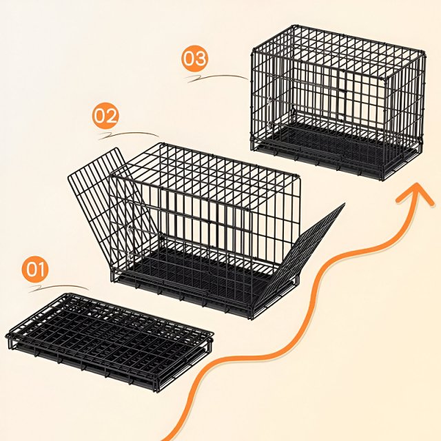 Foldable Indoor Dog Cage with Toilet Tray for Small and Medium Pets - Image 6